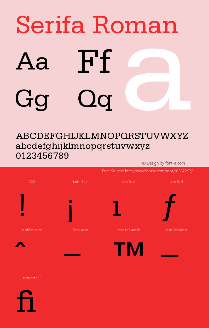 Serifa Roman Version 001.001 Font Sample