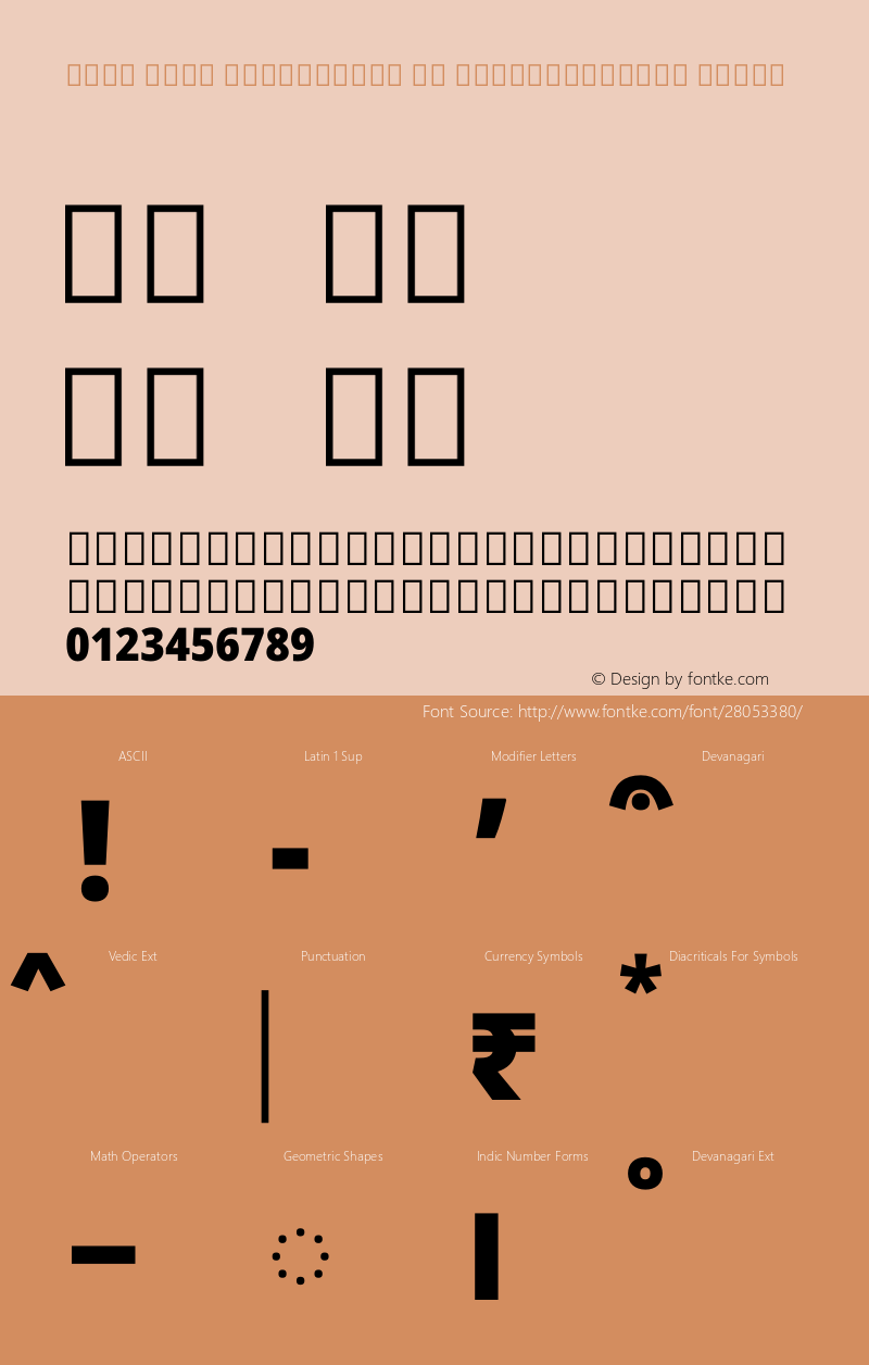 Noto Sans Devanagari UI SemiCondensed Black Version 2.000 Font Sample