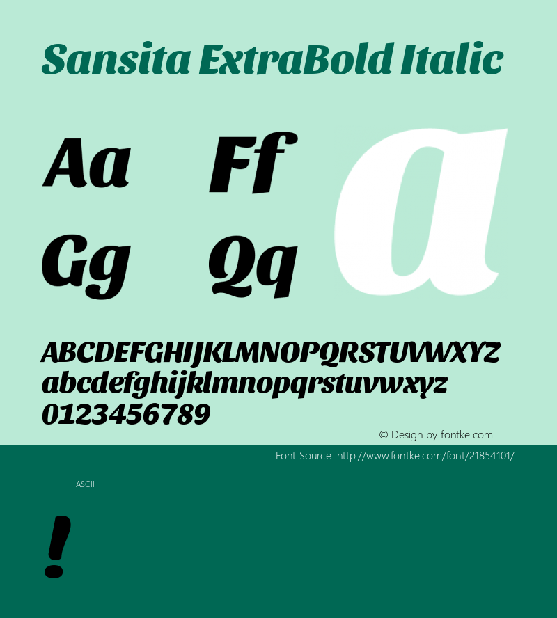 SansitaExtraBold Version 1.0 Font Sample