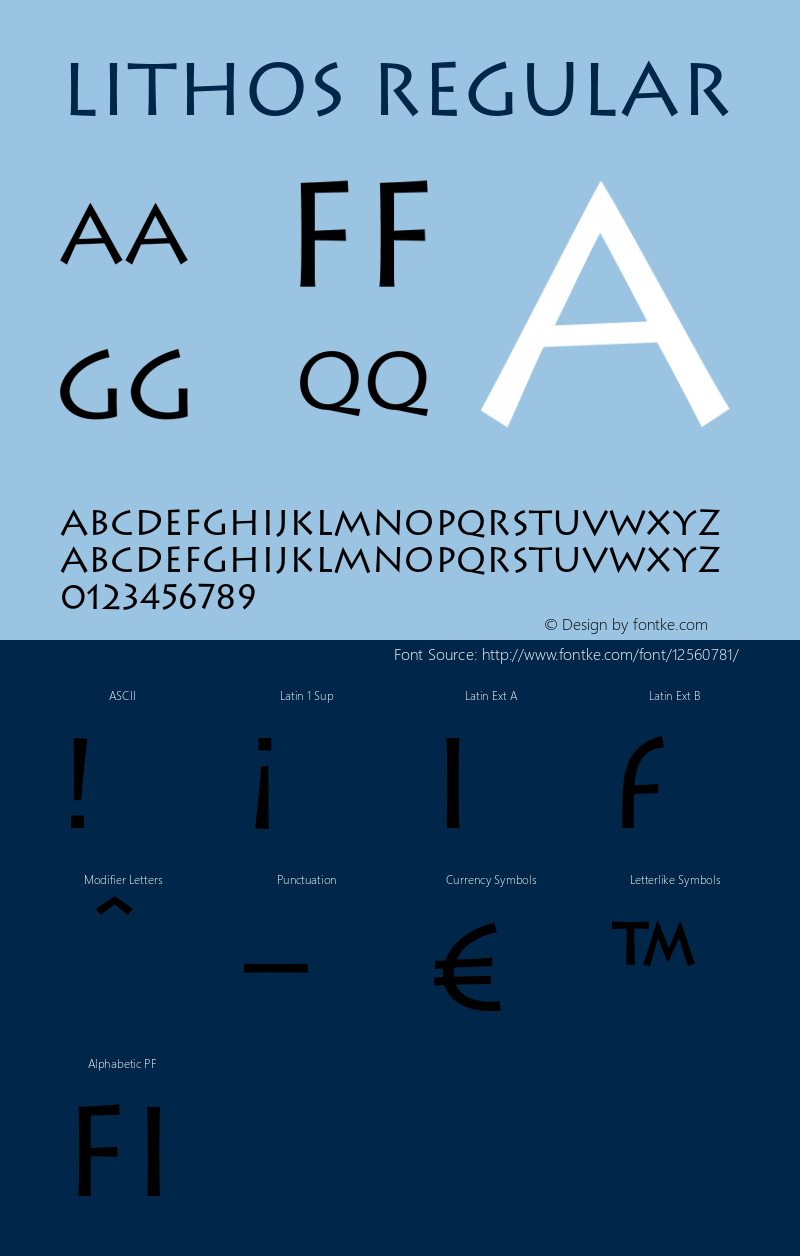 Lithos Regular 001.002 Font Sample