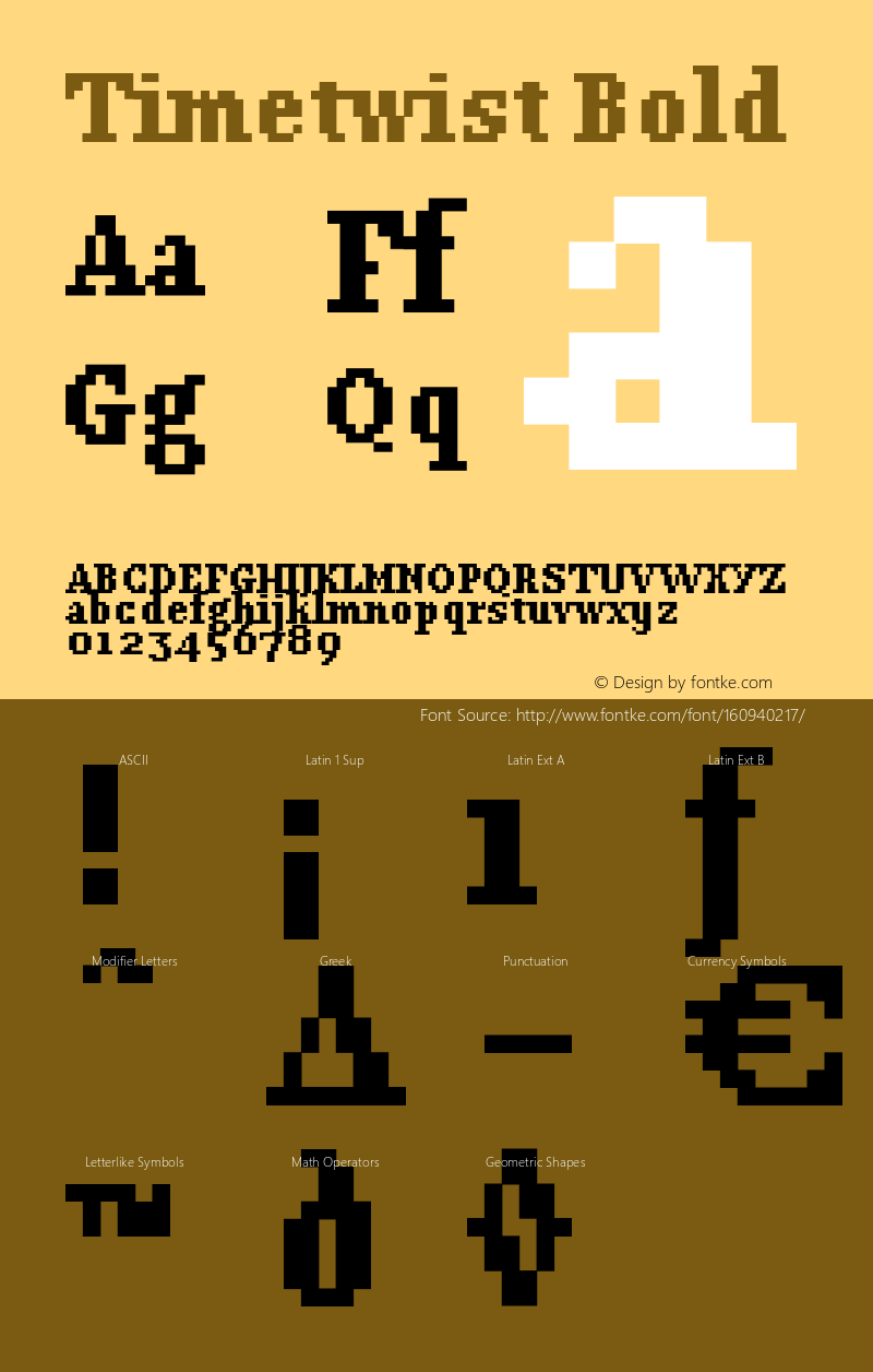 Timetwist Bold Version 1.000 Font Sample