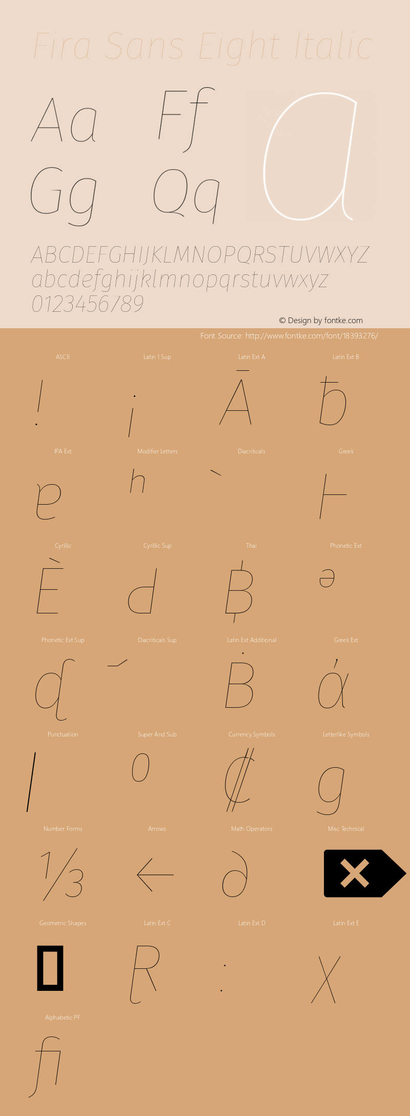 Fira Sans Eight Italic Version 4.203 Font Sample