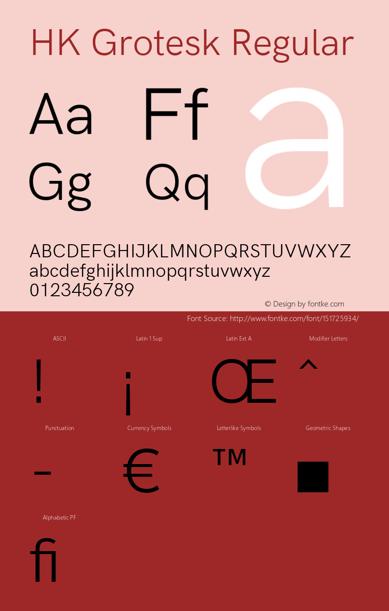 HK Grotesk Regular Version 2.100 Font Sample