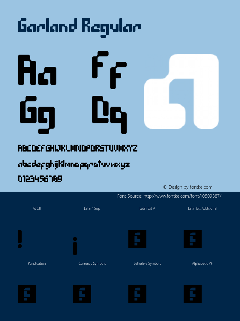 Garland Regular Version 1.0 Font Sample