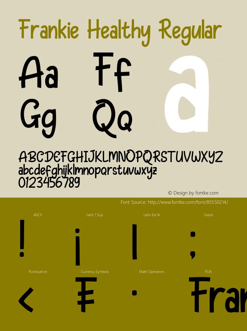 Frankie Healthy Version 1.00;October 1, 2020;FontCreator 13.0.0.2672 64-bit Font Sample