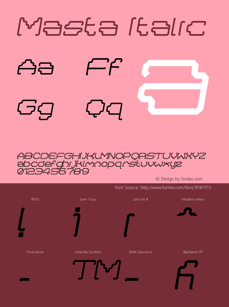 Masta Italic 001.000 Font Sample