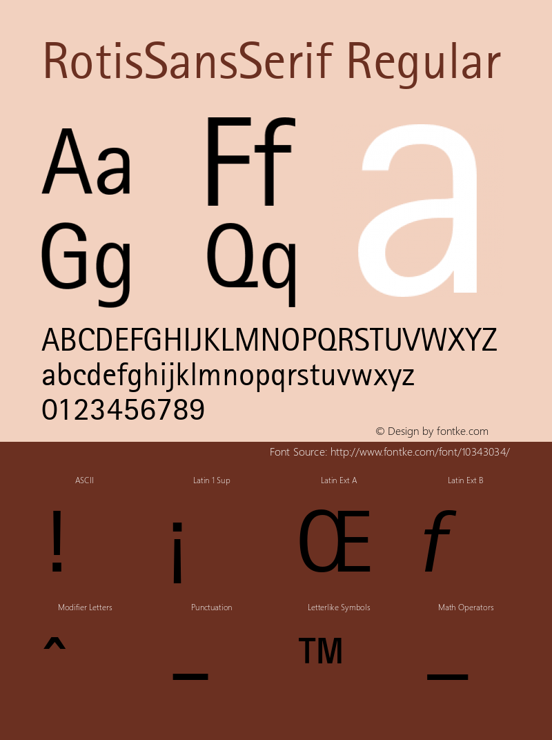 RotisSansSerif Regular Version 1.00 Font Sample