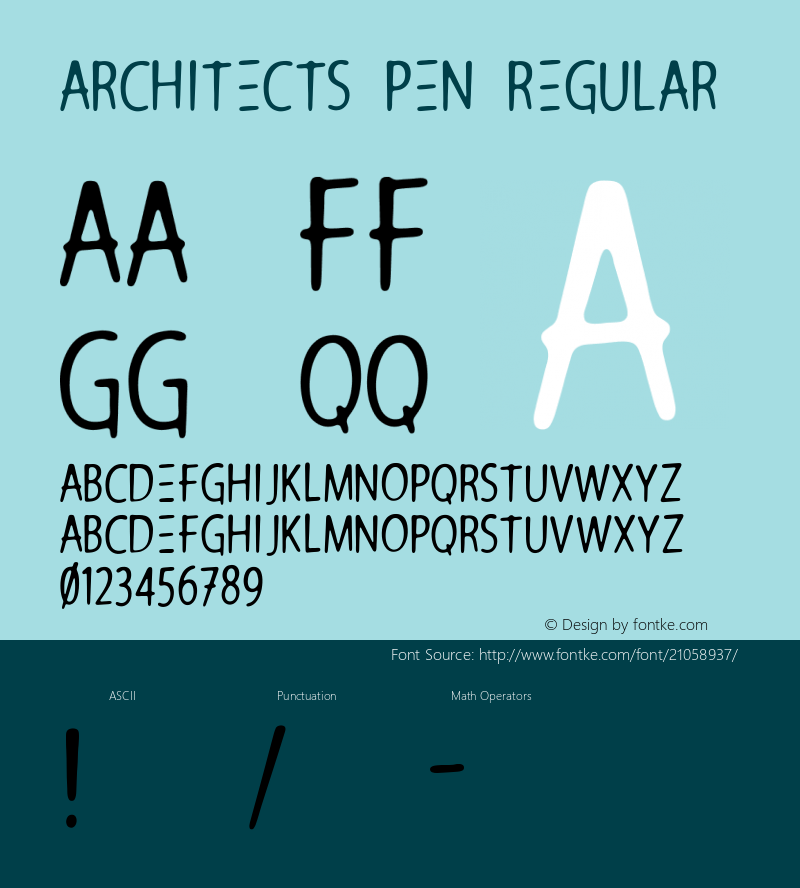 Architects Pen Version 1.000 Font Sample