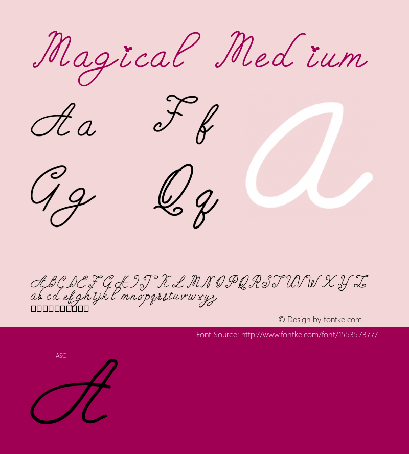 Magical Version 001.000 Font Sample