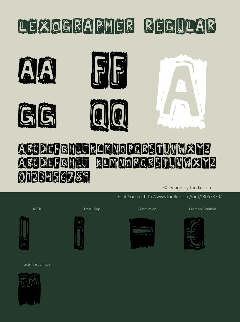 Lexographer Regular Frog: 6.26.99 v 1.0 Font Sample