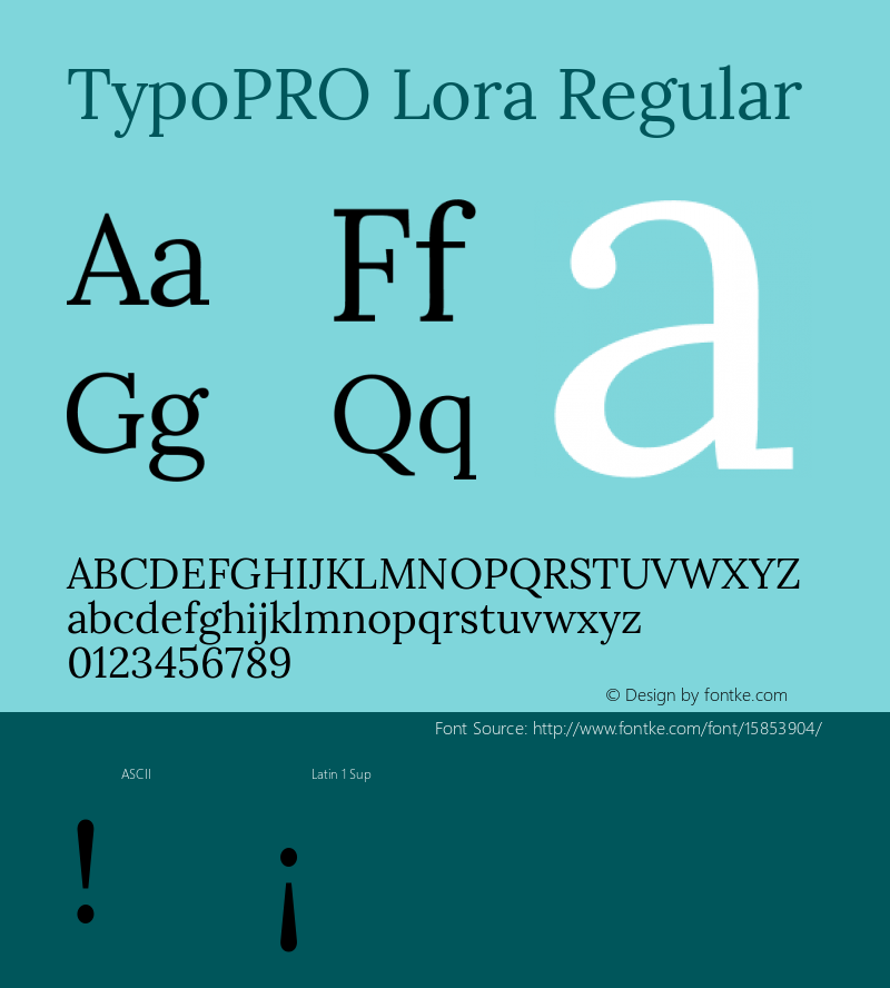 TypoPRO Lora Regular Version 1.014 Font Sample