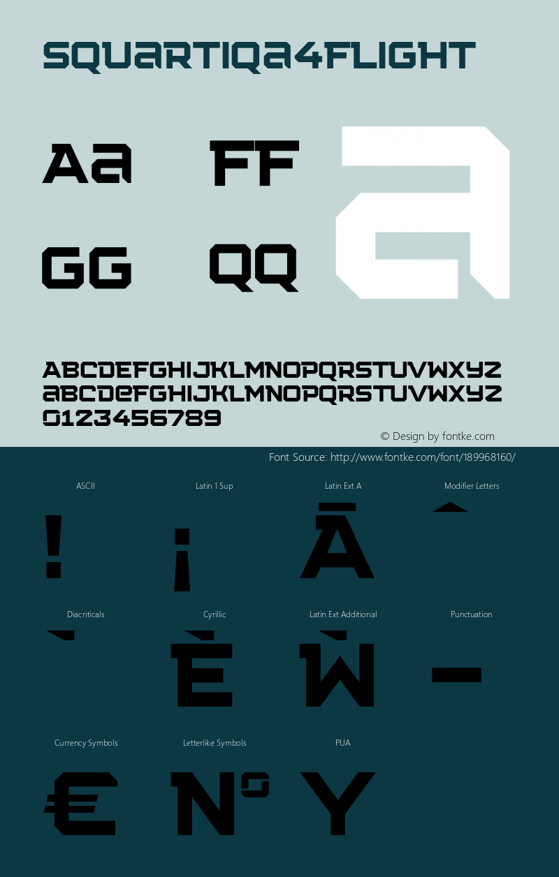 ☞Squartiqa 4F Light 1.0;com.myfonts.easy.4thfebruary.squartiqa-4f.light.wfkit2.version.3Du7图片样张