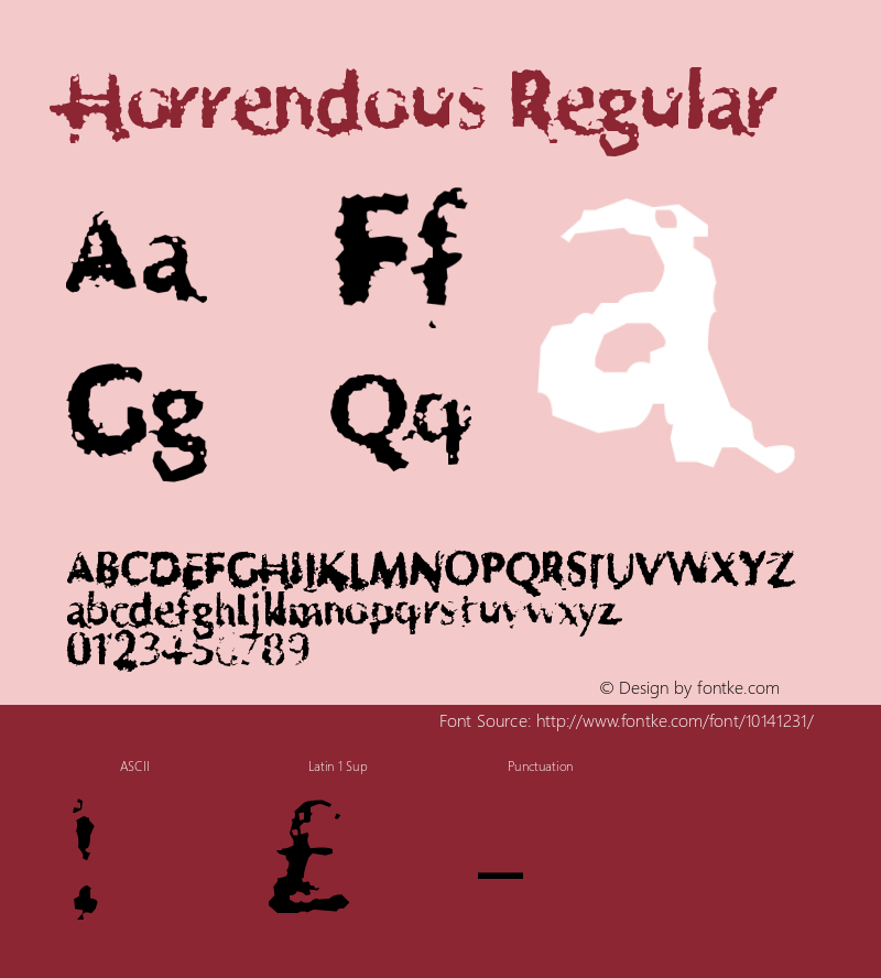 Horrendous Regular .ttf Font Sample