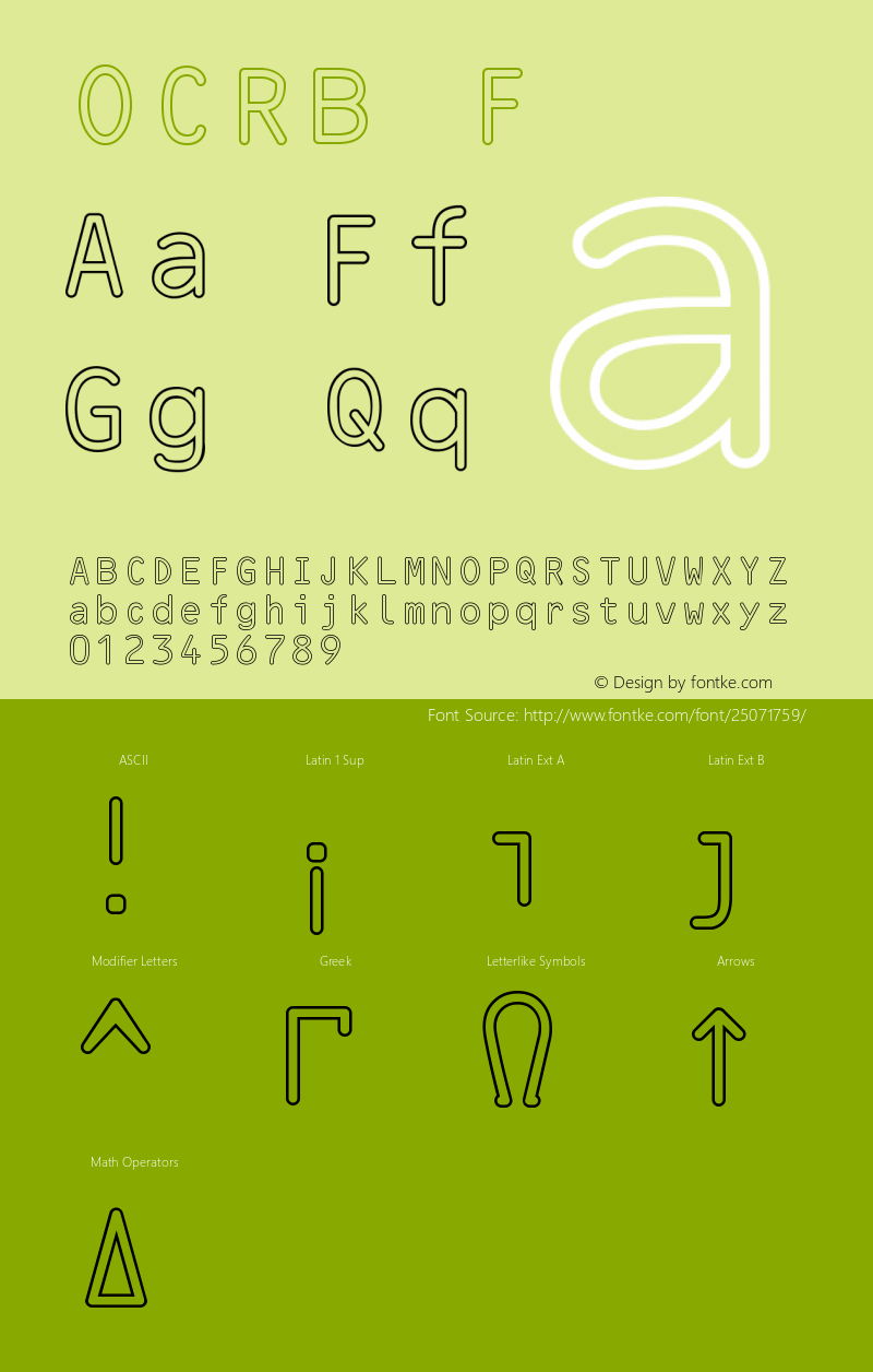 OCR B Outline Version 2 Font Sample