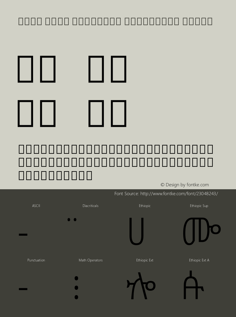 Noto Sans Ethiopic Condensed Light Version 1.901 Font Sample