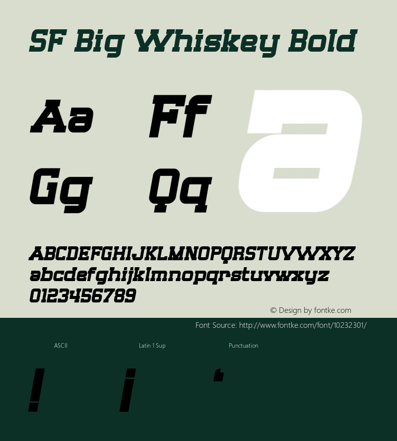 SF Big Whiskey Bold Version 1.1 Font Sample