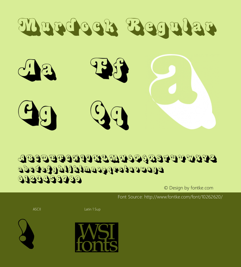Murdock Regular Macromedia Fontographer 4.1 6/30/96 Font Sample