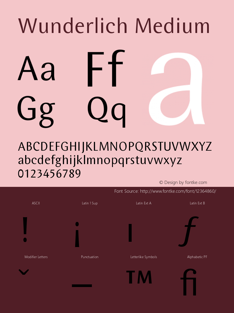 Wunderlich Medium Version 001.000 Font Sample