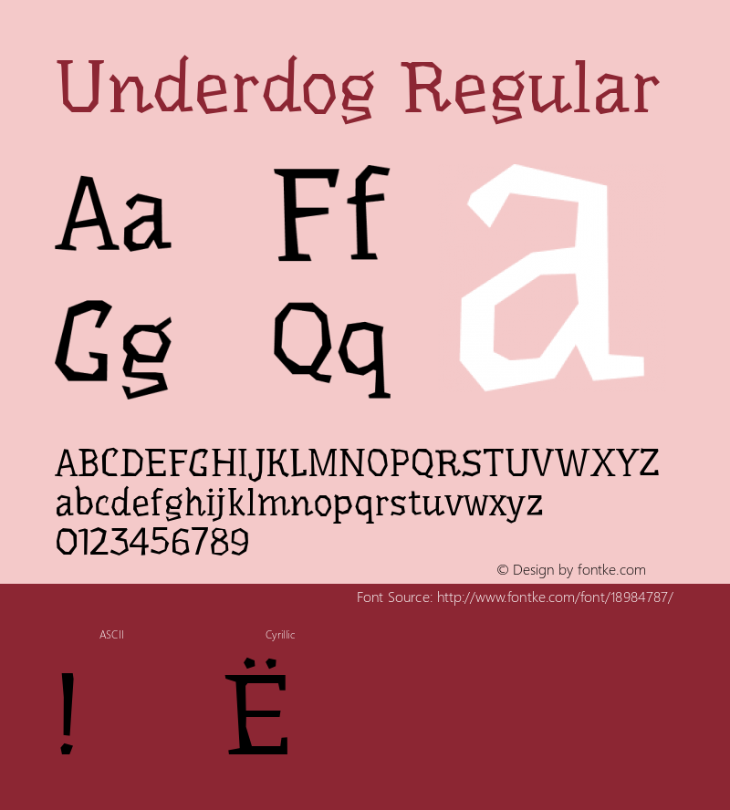 Underdog Regular Version 1.000; ttfautohint (v1.4.1) Font Sample