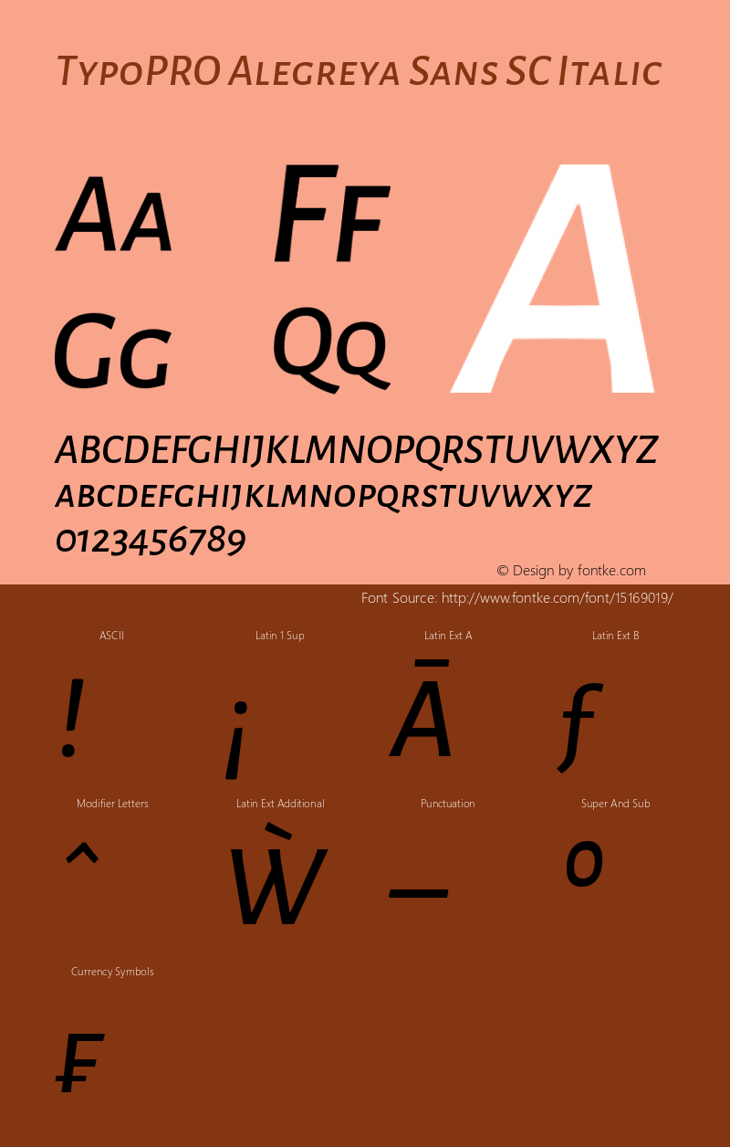 TypoPRO Alegreya Sans SC Italic Version 1.000;PS 001.000;hotconv 1.0.70;makeotf.lib2.5.58329 DEVELOPMENT Font Sample