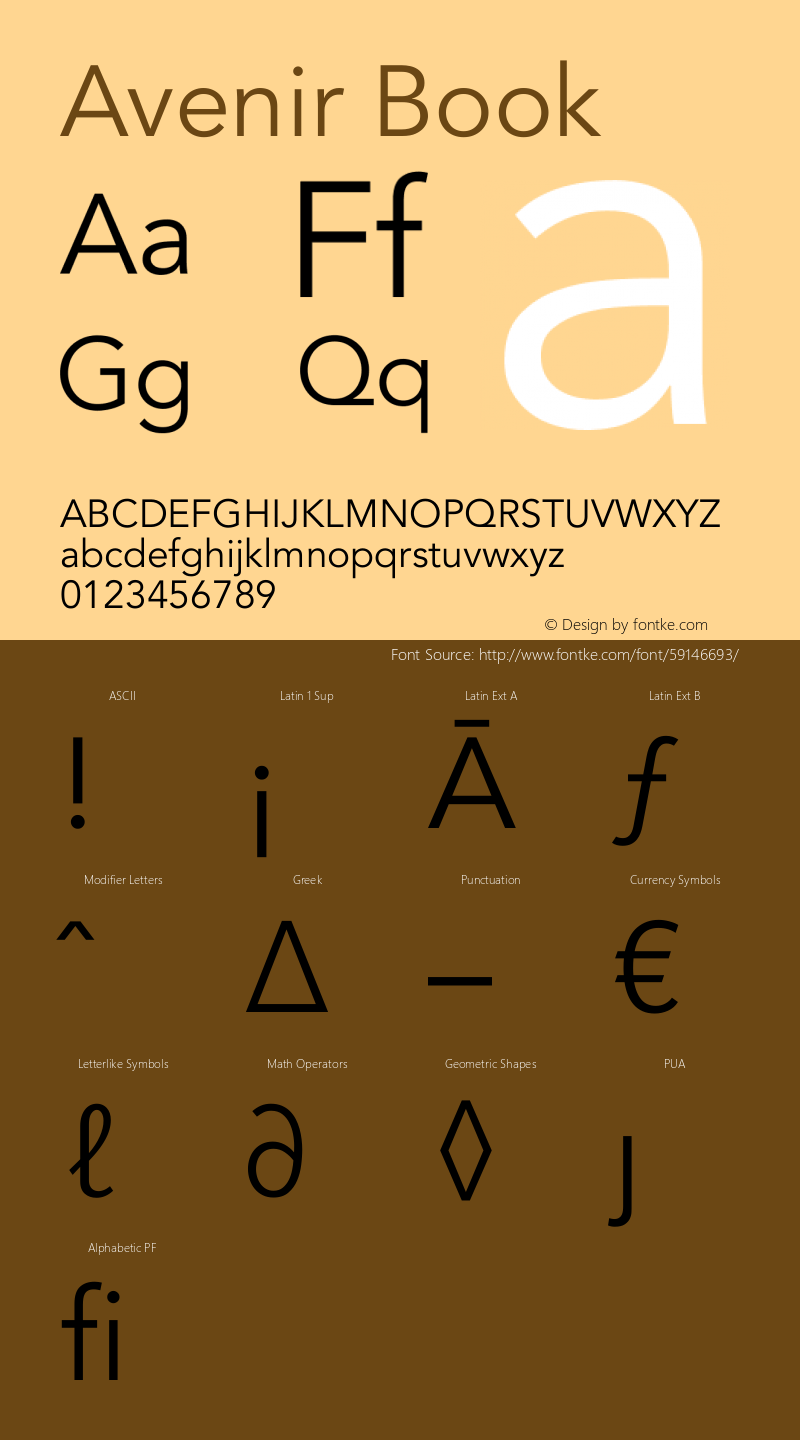 Avenir Heavy 13.0d3e1 Font Sample