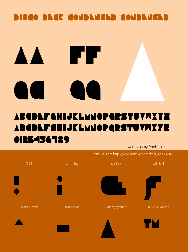 Disco Deck Condensed Condensed 1 Font Sample