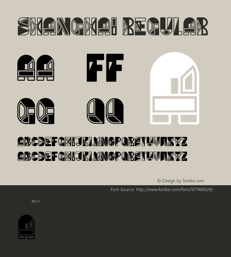 Shanghai Regular Version 1.000 Font Sample