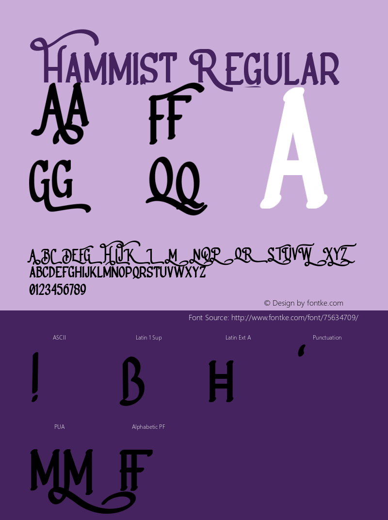 Hammist Version 1.000 Font Sample