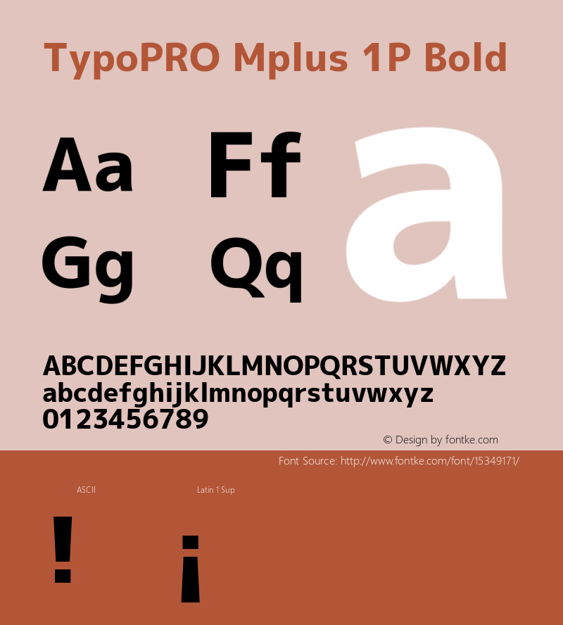 TypoPRO Mplus 1P Bold Version 1.059 Font Sample