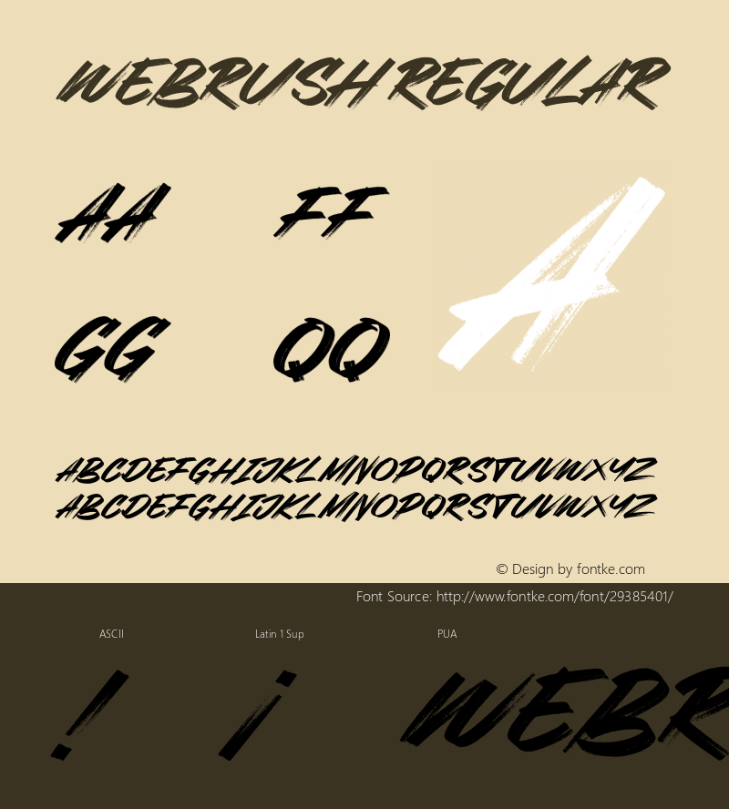 Webrush  Font Sample