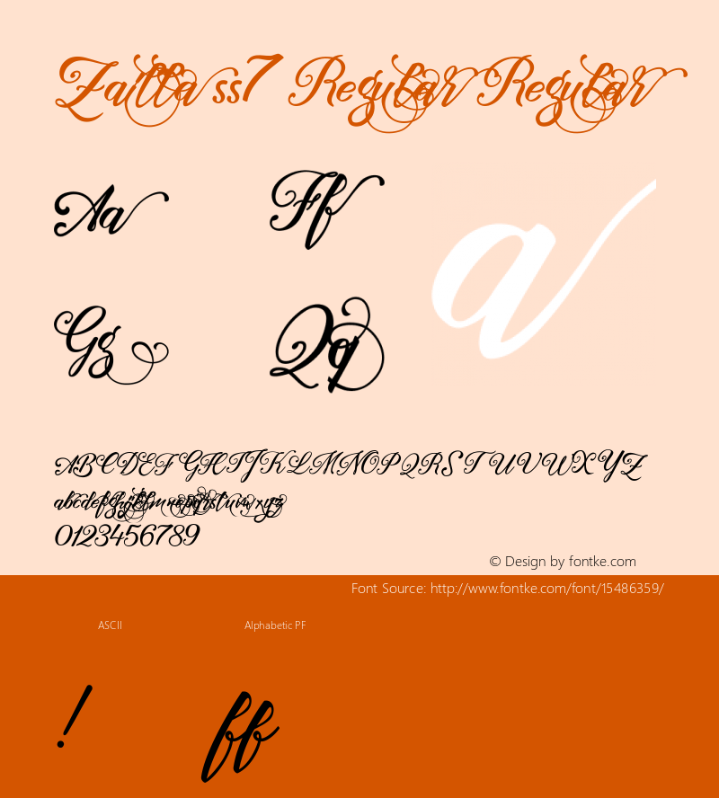 Zailla ss7 Regular Regular Version 1.000 Font Sample