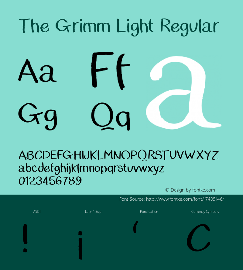 The Grimm Light Regular Version 1.000;PS 001.001;hotconv 1.0.56 Font Sample