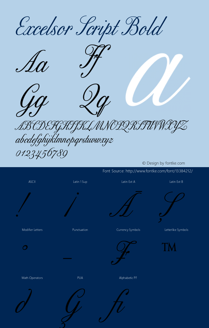 Excelsor Script Bold 001.000 Font Sample