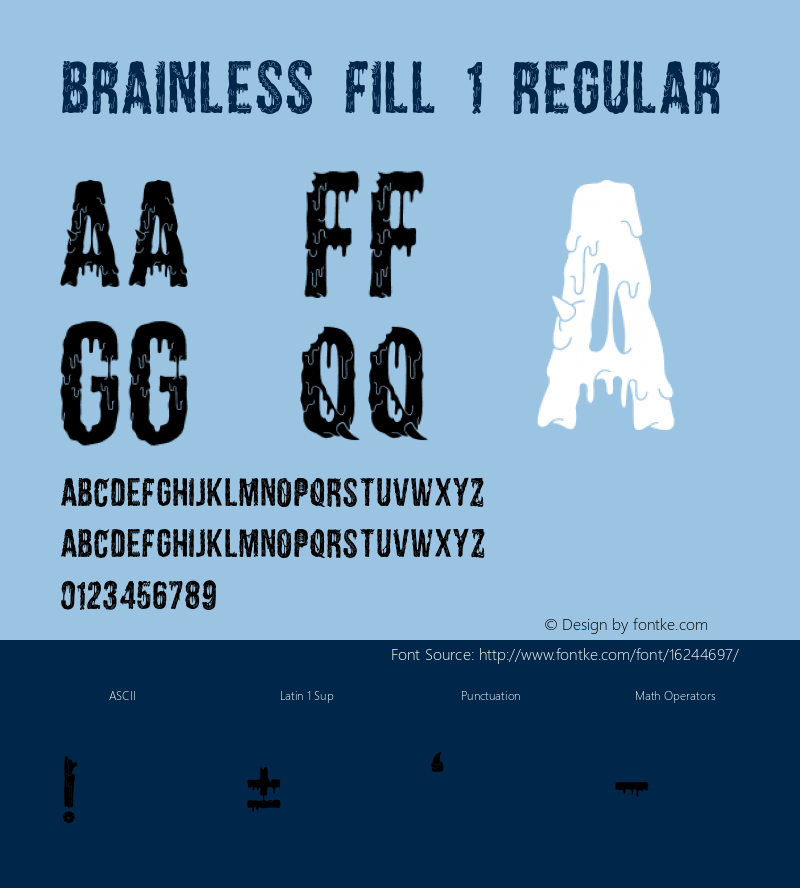 Brainless Fill 1 Regular Unknown Font Sample