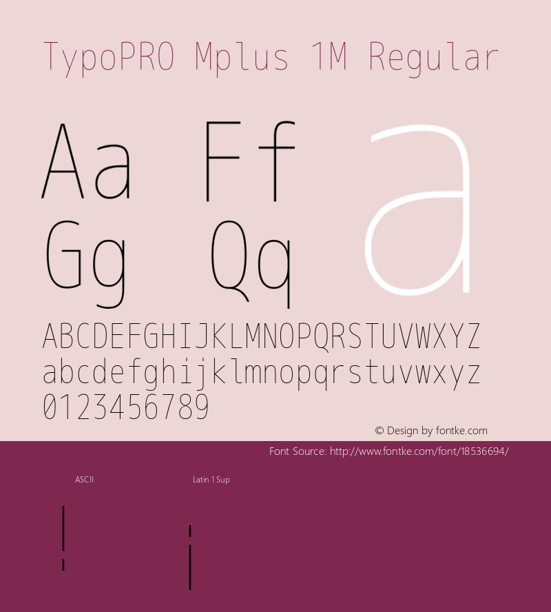TypoPRO Mplus 1M Regular Version 1.062 Font Sample