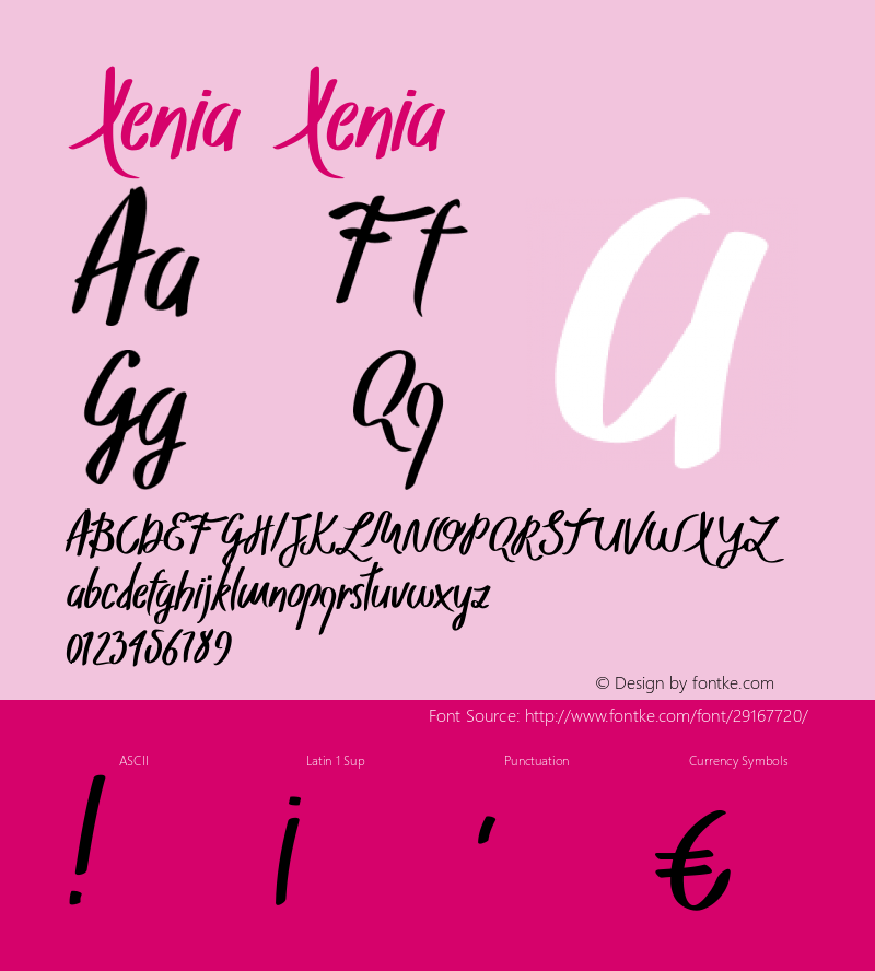 Xenia Xenia Font Sample