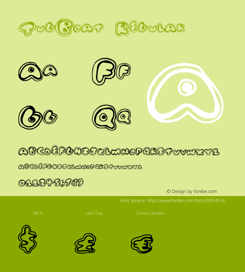 TugBoat Version 1.00 December 16, 2012, initial release Font Sample