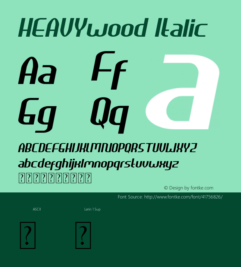 HEAVYwood Italic Version 1.00;September 30, 2019;FontCreator 12.0.0.2535 64-bit Font Sample