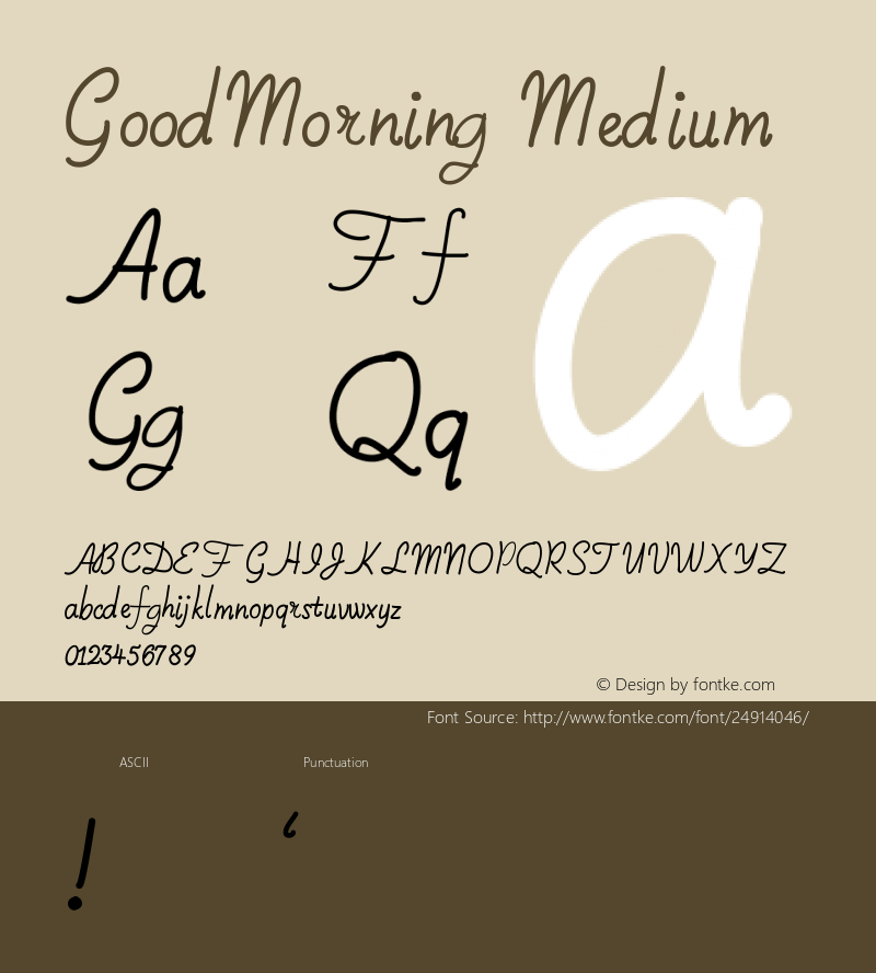 GoodMorning Version 001.000 Font Sample