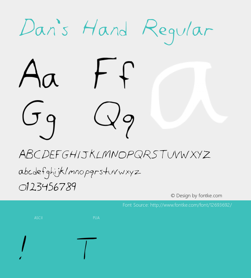 Dan's Hand Regular 2 Font Sample