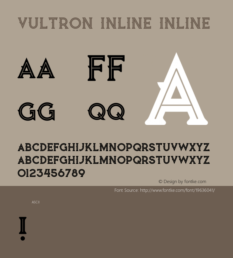 Vultron Inline Version 1.000 Font Sample