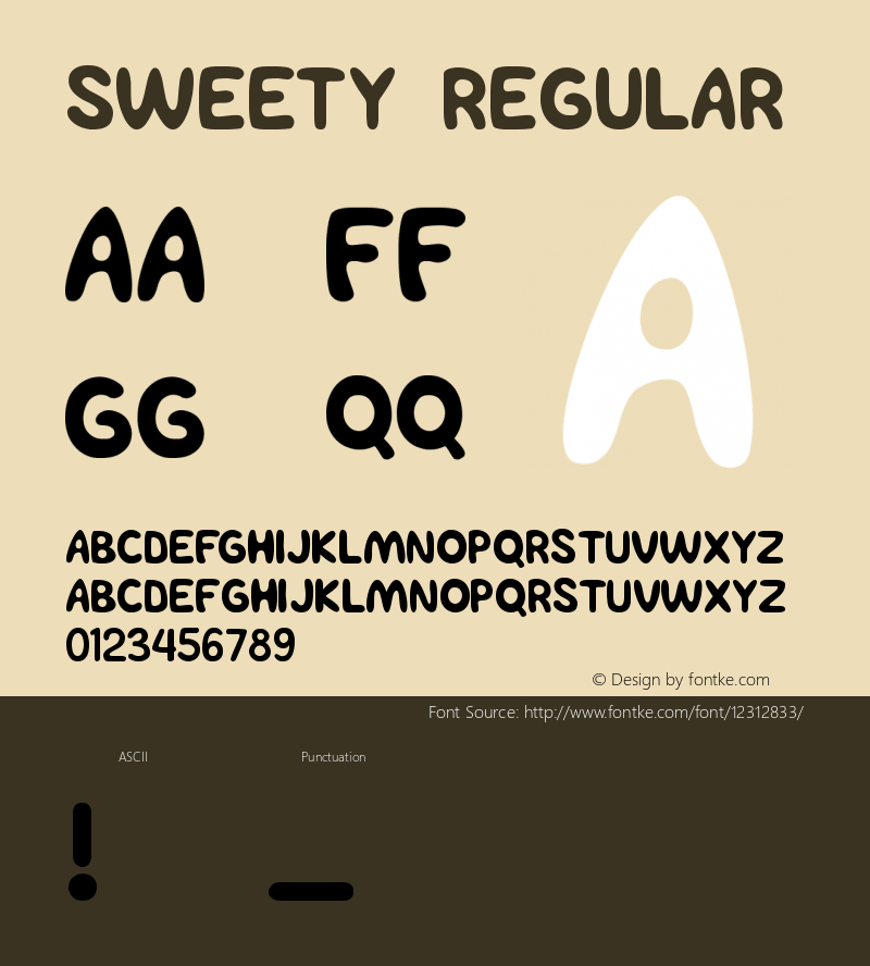 Sweety Regular Version 1.0 Font Sample