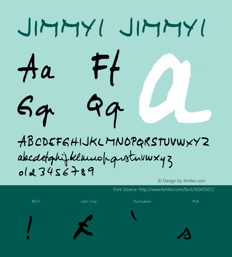 JIMMY1 JIMMY1 Unknown Font Sample