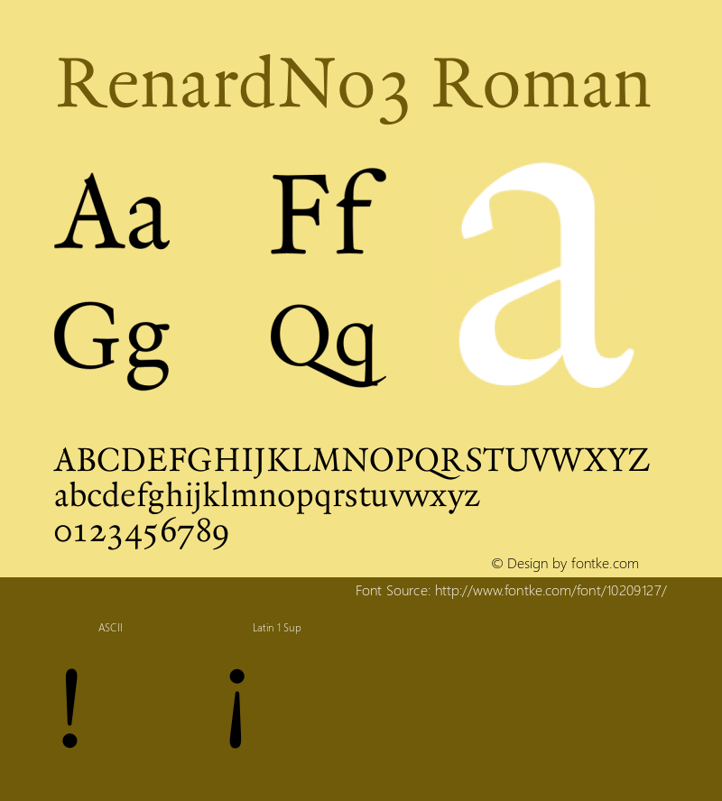 RenardNo3 Roman 001.000 Font Sample