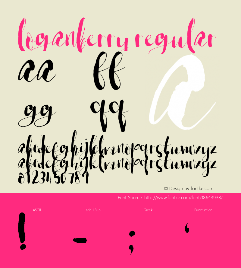 Loganberry Regular Version 1.00 December 4, 2016, initial release Font Sample