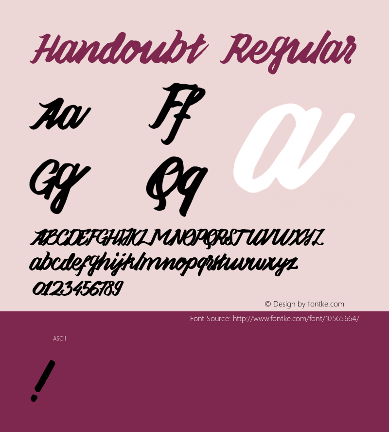 Handoubt Regular Version 1.000;PS 001.001;hotconv 1.0.56 Font Sample