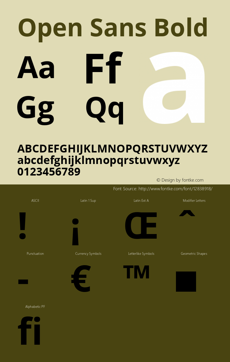 Open Sans Bold Version 1.10 Font Sample