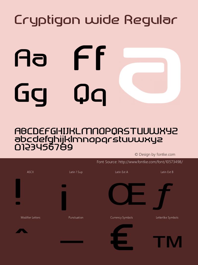 Cryptigon wide Regular Version 1.000 Font Sample