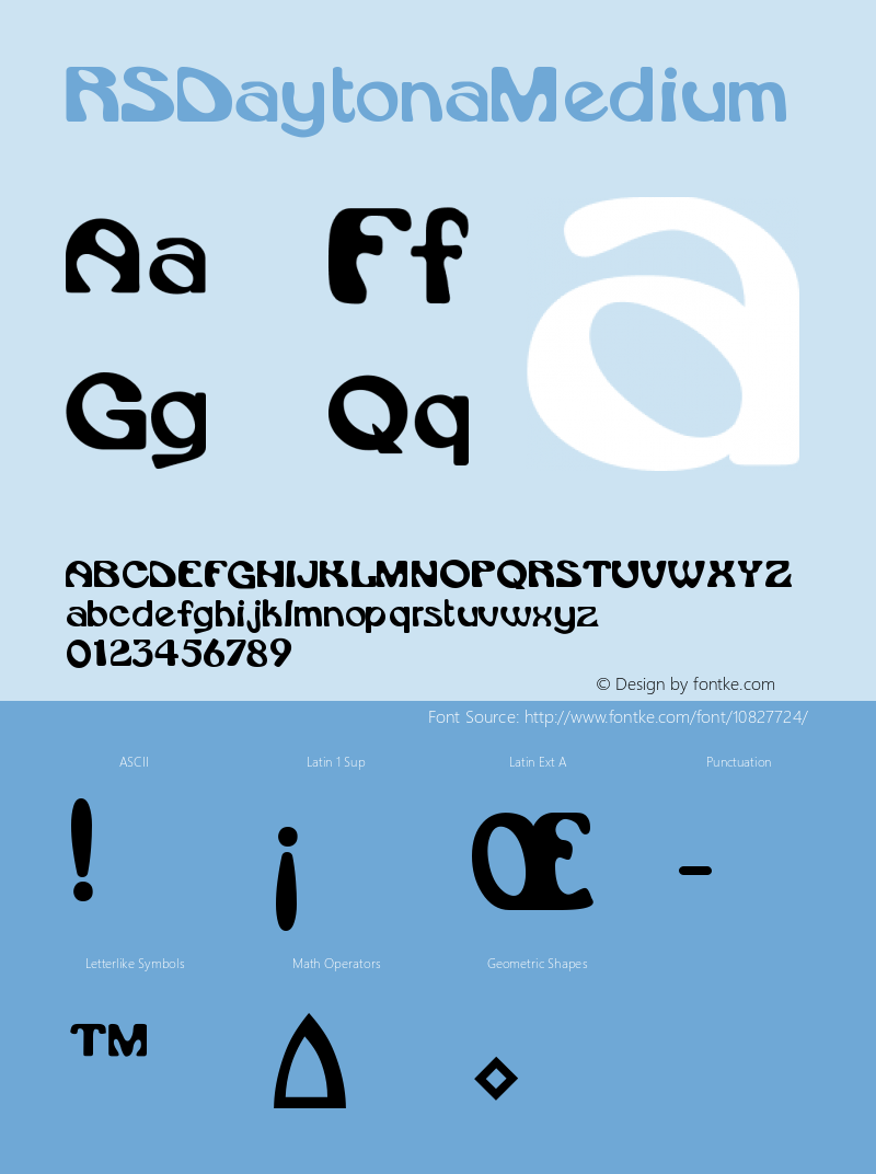 RSDaytona Medium Version 001.001 Font Sample