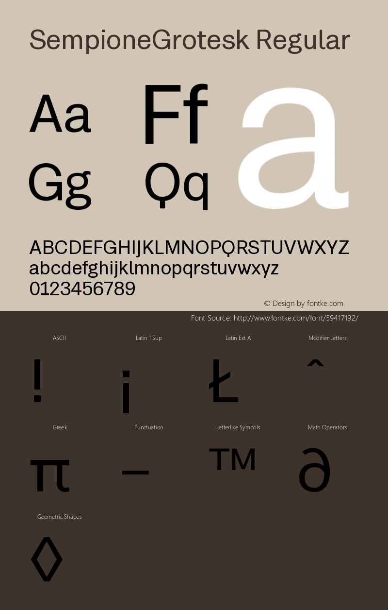 SempioneGrotesk Regular Version 2.001 Font Sample